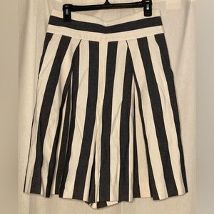 Milly White and Jean-Colored Striped Wide-Leg Shorts Size 8